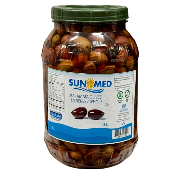SUNMED - KALAMATA OLIVES WHOLE EXTRA LARGE (201-230) 3LT