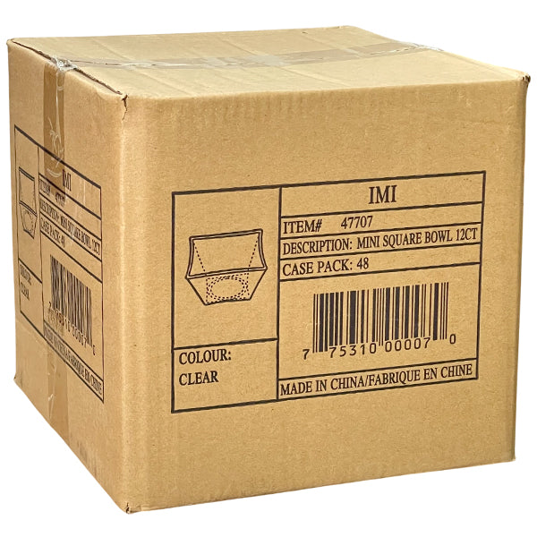 PARTY COUTURE - CLEAR SQUARE MINI BOWL 2oz 48x12 EA