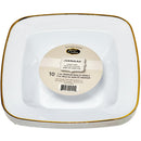 NATURALE - 6oz WHITE SQUARE BOWL W/ GOLD RIM 12x10 PK