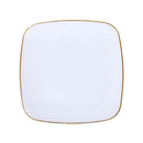 NATURALE - 10" WHITE SQUARE PLATES W/ GOLD RIM 12x10 PK