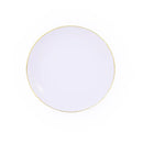 PARTY  COUTURE - WHITE W/GOLD RIM 7.5oz PLATES 12x10 PK