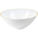 NATURALE - 16oz WHITE SOUPBOWL W/ GOLD RIM 12x10 PK