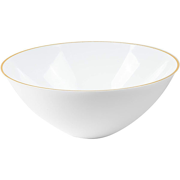 NATURALE - 16oz WHITE SOUPBOWL W/ GOLD RIM 12x10 PK