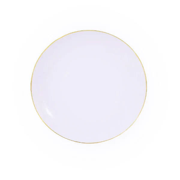 PARTY  COUTURE - WHITE W/GOLD RIM 10.25oz PLATES 12x10 PK