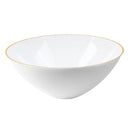 NATURALE - WHITE SALAD BOWLS W/ GOLD RIM 112oz 50x1 UN