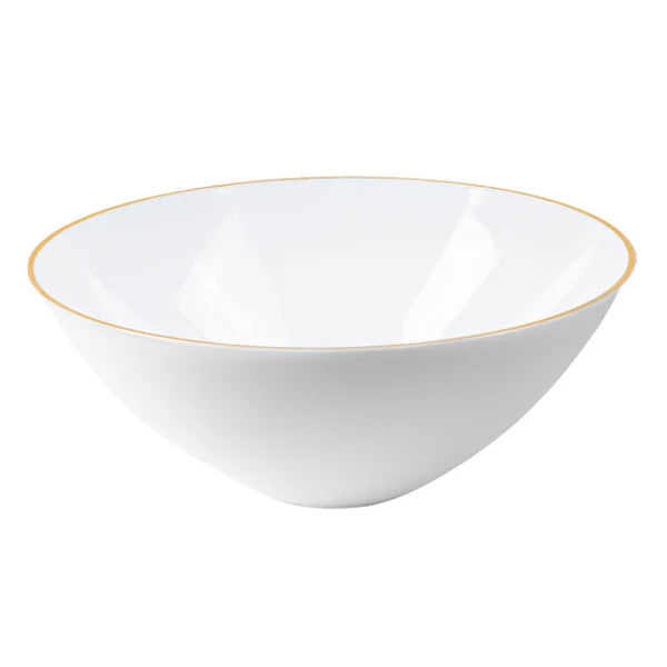 NATURALE - WHITE SALAD BOWLS W/ GOLD RIM 112oz 50x1 UN