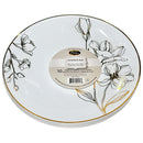 NATURALE - 10.25" WHITE PLATES W/ GOLD FLOWER 12x10 PK