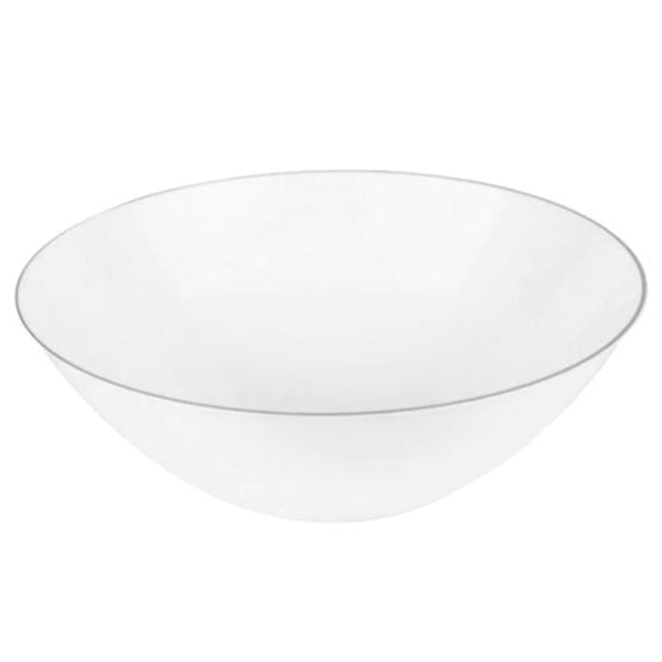 NATURALE - 16oz WHITE SOUP BOWLS W/ SILVER RIM 12x10 PK