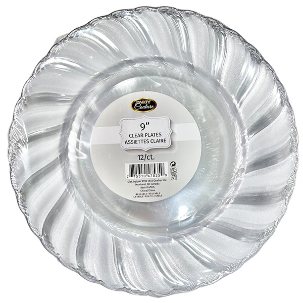 MADISON - CLEAR SCALLOPED 9" PLATE 12x1 EA