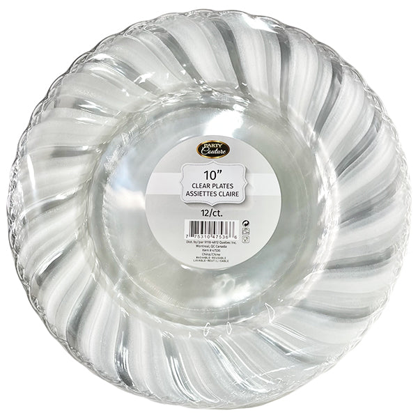 MADISON - CLEAR SCALLOPED 10" PLATE 12x12 EA