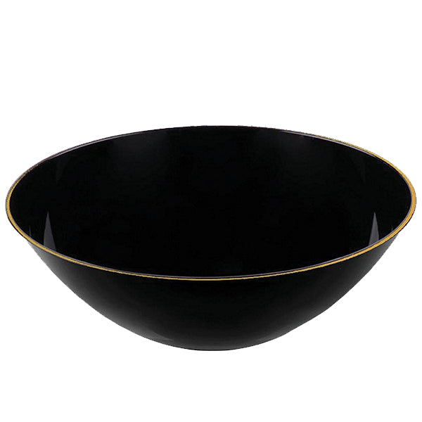 NATURALE - 16oz BLACK SOUP BOWLS W/ GOLD RIM 12x10 PK