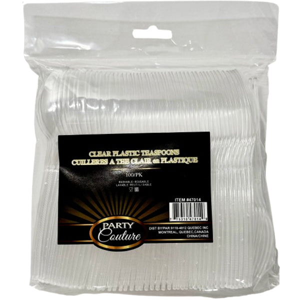 MADISON - CLEAR TEASPOONS 100CT