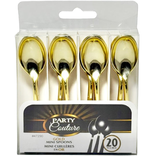 PARTY  COUTURE - GOLD MINI SPOON 20 PK