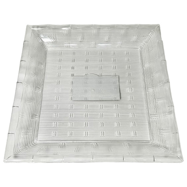 MADISON - CLEAR BAMBOO DESIGN SQUARE TRAY 12inX12IN EA