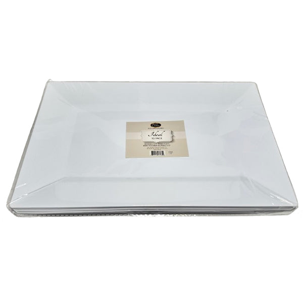 MADISON - 12.75" WHITE RECTANGLE PLATES 10PK