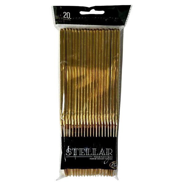 PARTY CAUTURE - STELLER GOLD KNIFE 20PK