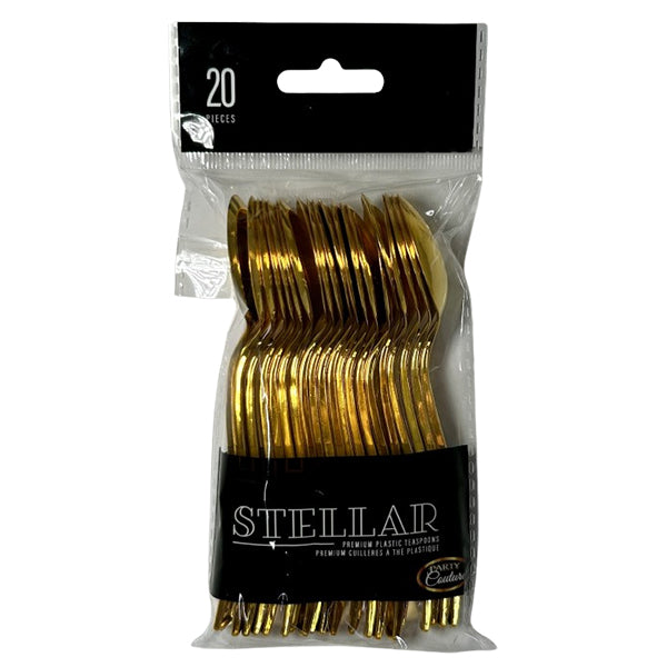 PARTY CAUTURE - STELLER GOLD SOUP SPOONS 20PK