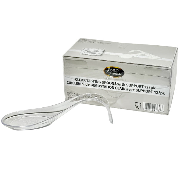 PARTY COUTURE - CLEAR TASTING SPOON WITH SUPPORT 12 PK