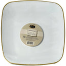 NATURALE - 8.5" WHITE SQUARE PLATES W/ GOLD RIM 10PK