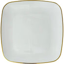 NATURALE - 8.5" WHITE SQUARE PLATES W/ GOLD RIM 10PK