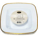 NATURALE - 12oz WHITE SQUARE SOUPBOWL W/ GOLD RIM 10PK