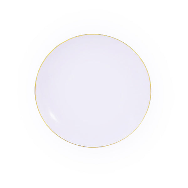 PARTY  COUTURE - WHITE W/GOLD RIM 7.5oz PLATES 10PK