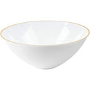 NATURALE - 16oz WHITE SOUPBOWL W/ GOLD RIM 10PK