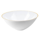 NATURALE - WHITE SALAD BOWLS W/ GOLD RIM 112oz 1UN