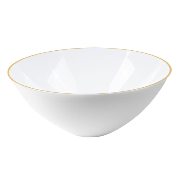 NATURALE - 112oz WHITE SALAD BOWLS W/ GOLD RIM 1EA