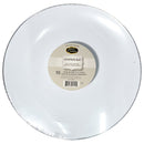 NATURALE - 9" WHITE PLATE W/ SILVER RIM 10PK
