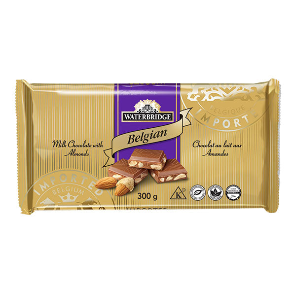 WATERBRIDGE - BELGIAN MILK ALMOND BAR 300GR