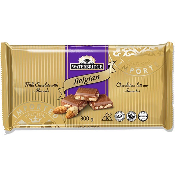 WATERBRIDGE - BELGIAN MILK ALMOND BAR 300GR