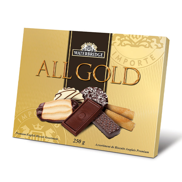 WATERBRIDGE - ALL GOLD CHOC ASST COOKIE CARTON 250GR