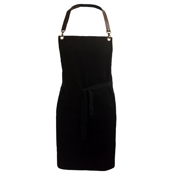 BODYGUARD - BLACK APRON WITH LEATHER LOOK NECK STRAP EA