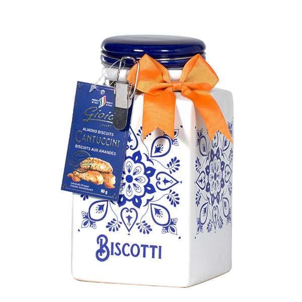 GIOIA - BISCOTTI CERAMIC JAR SMALL BLUE EA