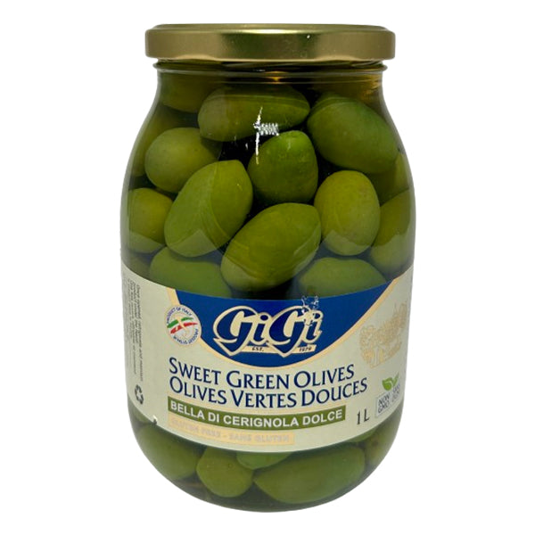 GIGI - SWEET GREEN CERIGNOLA OLIVES 1LT