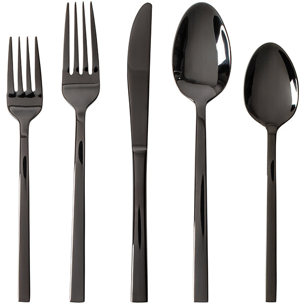 SAFDIE & CO - FLATWARE STAINLESS STEEL BLACK MIRROR 20PC