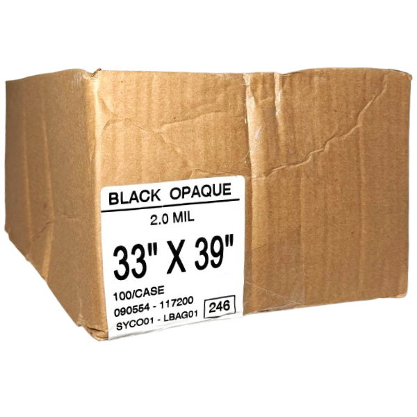 BLACK OPAQUE -  33INx39IN 2 MIL GARBAGE BAG 100CT