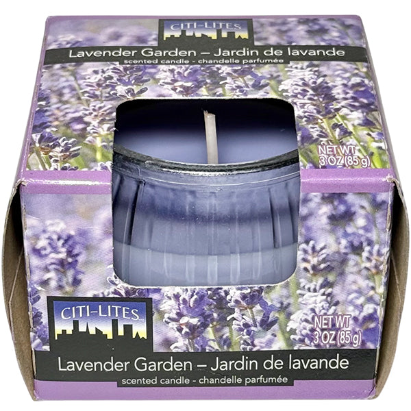 CITI LITES - LAVENDER GARDEN GLOBE JAR CANDLE 3OZ