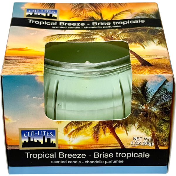 CITI LITES - TROPICAL BREEZE GLOBE JAR CANDLE 3OZ