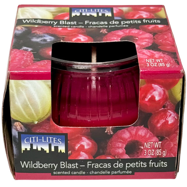 CITI LITES - WILD BERRY BLAST GLOBE JAR CANDLE 3OZ