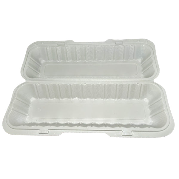 ECOPAX - 13.188x4.375x3.125 HINGE CONTAINER HOAGIE WHITE 150EA