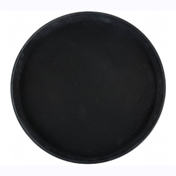 WINCO - EASY HOLD TRAY 14in ROUND BLACK 1EA