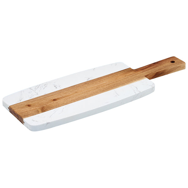 WINCO - 15 3/4"x6" MARBLE & WOOD SERVING BOARD 1EA