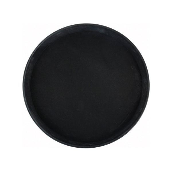 WINCO - EASY HOLD TRAY 11in ROUND BLACK 1EA