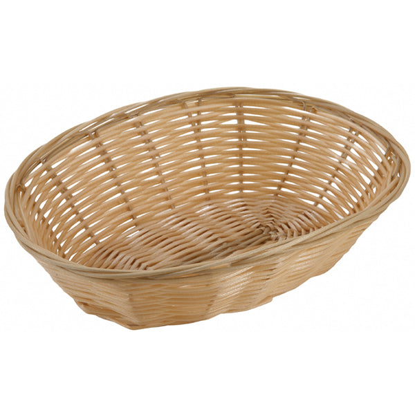 WINCO - POLY WOVEN BASKET NATURAL OVAL 12EA