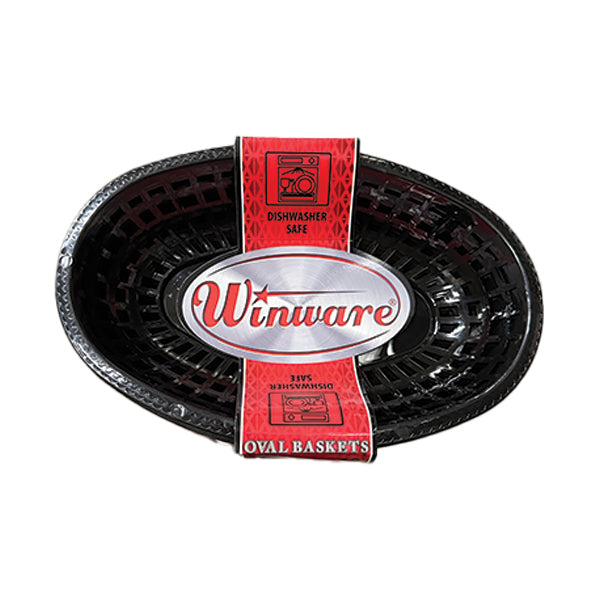 WINWARE - BLACK PREMLUM OVAL BASKET 12CT