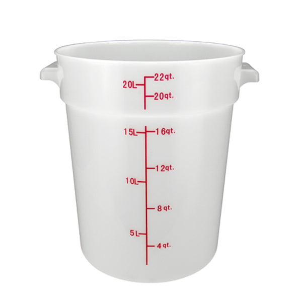 WINCO - 22QT ROUND WHITE CONTAINER EA