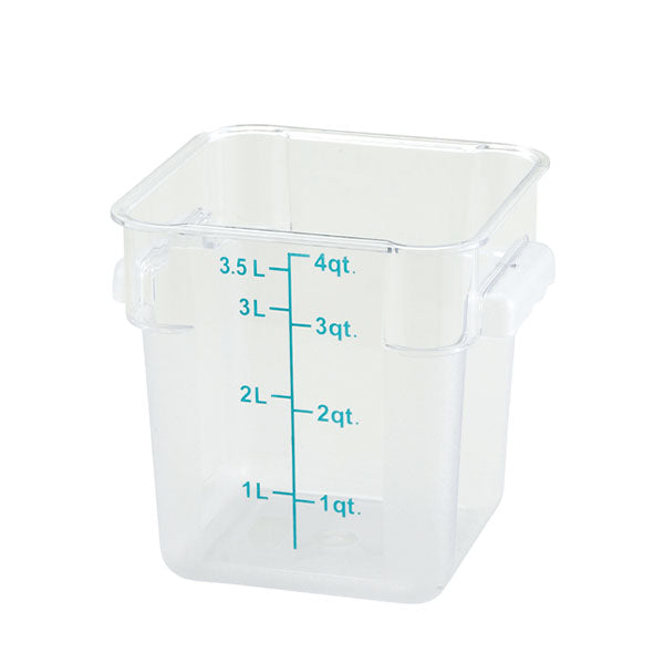 WINCO - SQUARE 4QT TRANSLUCENT STORAGE CONTAINER 1EA