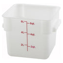 WINCO - SQUARE 6QT WHITE STORAGE CONTAINER EA